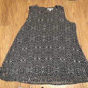 fever womens sleeveless blouse geometric print suze large key hole back